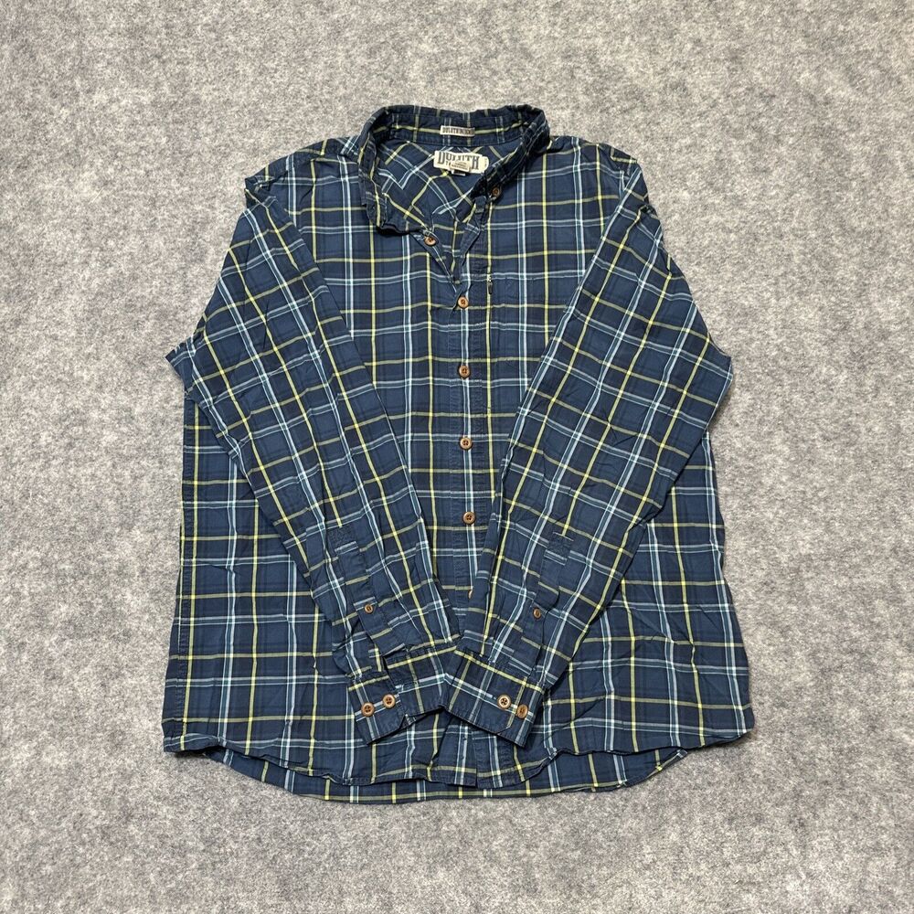 Duluth Trading Untucked Men's Slim Fit Button Up Long Sleeve Shirt Size XLT Blue